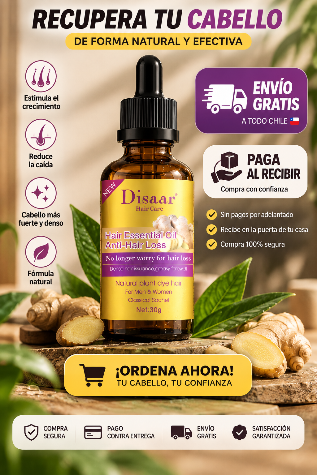 Aceite Anticaida Hair Jengibre Serum