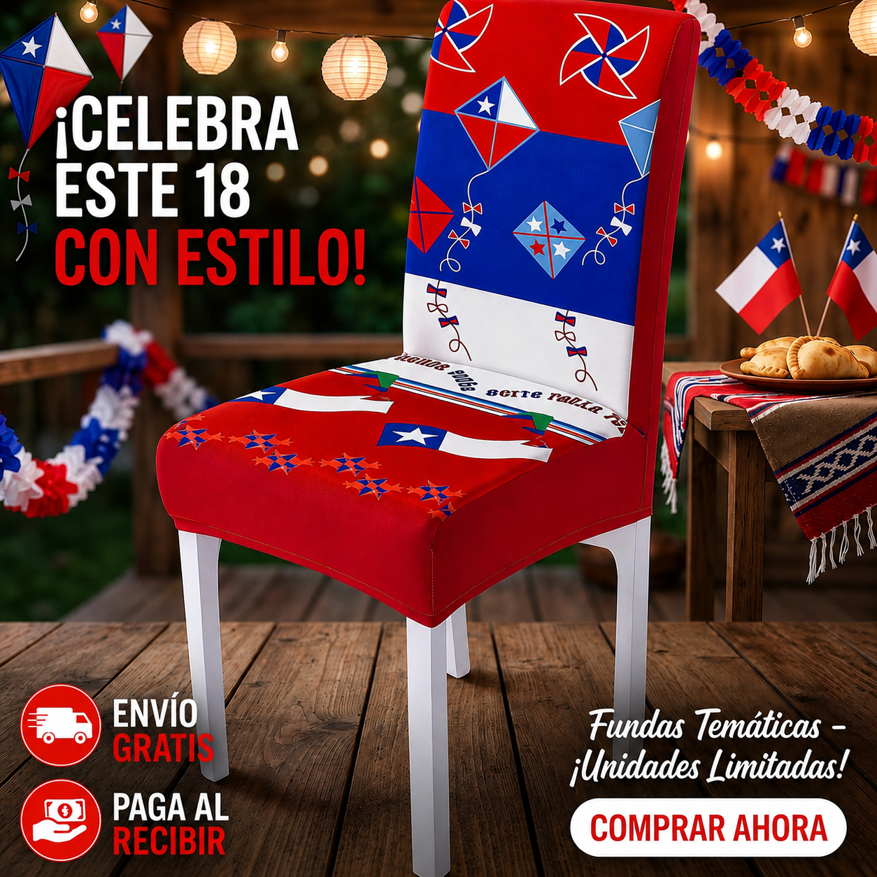 Set 6 Fundas Silla para Fiestas Patrias